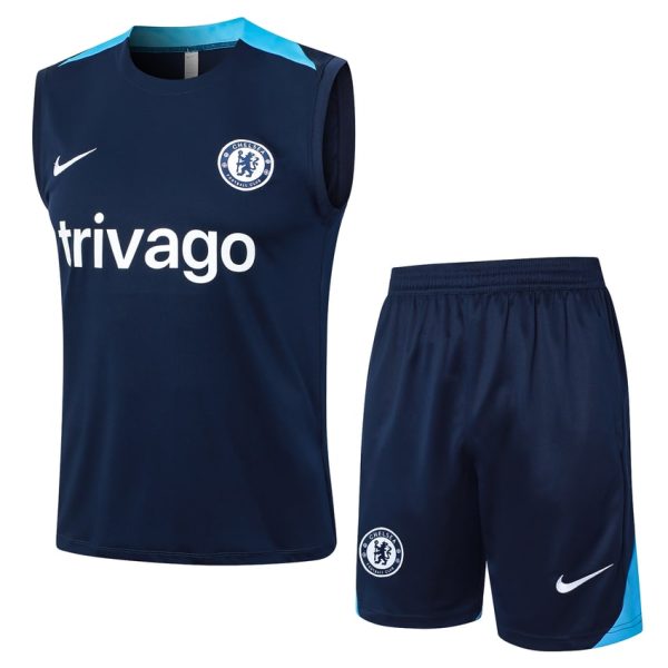 Debardeur Short Chelsea 2024 2025 Bleu Fonc??