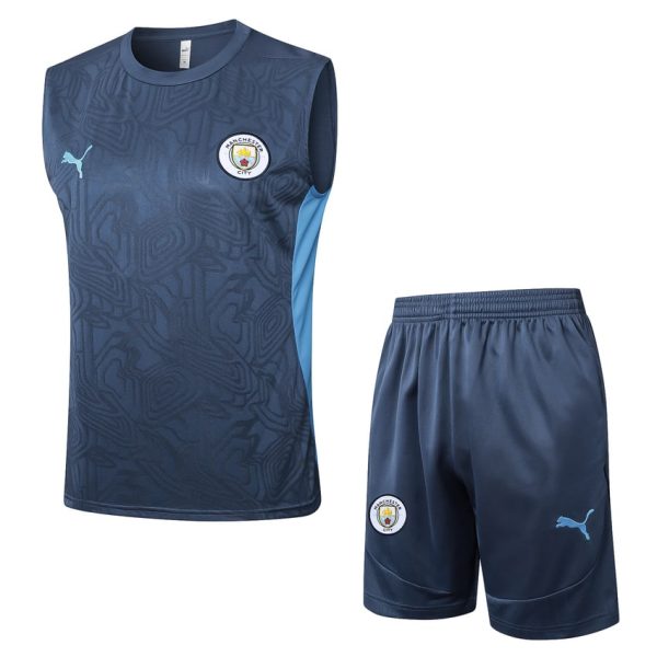 Debardeur Short Manchester City 2024 2025 Bleu Fonc??