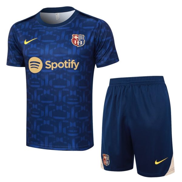 Ensemble Maillot Short Barca 2024 2025 Bleu Fonc??