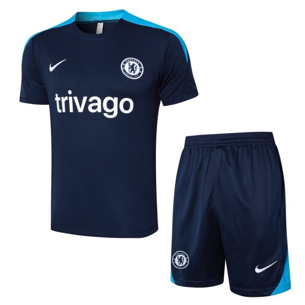 Ensemble Maillot Short Chelsea 2024 2025 Bleu Fonc??
