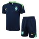 Ensemble Maillot Short Bresil 2024 2025 Bleu Fonc??
