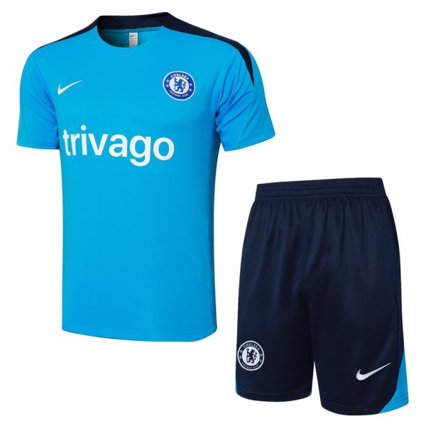 Ensemble Maillot Short Chelsea 2024 2025 Bleu Clair