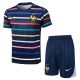 Ensemble Maillot Short Equipe de France 2024 2025 Bleu Motif