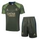 Ensemble Maillot Short PSG 2024 2025 Vert Fonc??