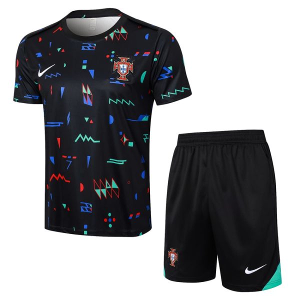 Ensemble Maillot Short Portugal 2024 2025 Noir Motif
