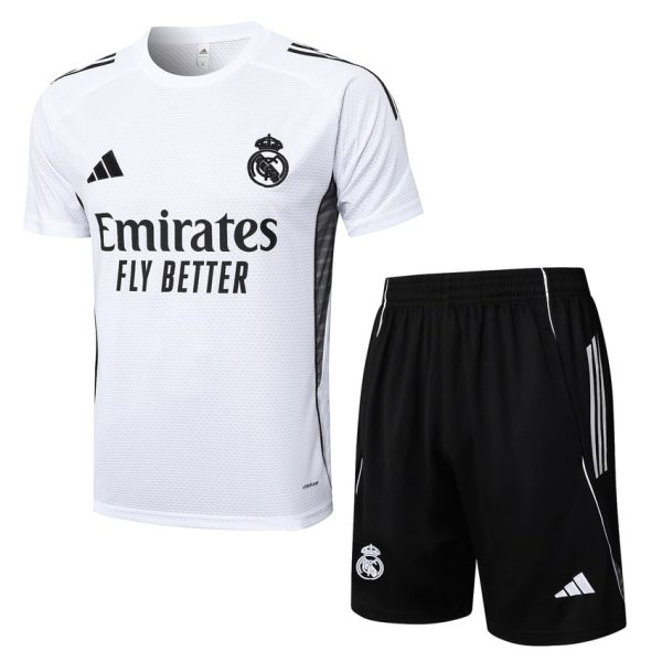Ensemble Maillot Short Real Madrid 2024 2025 Blanc Noir