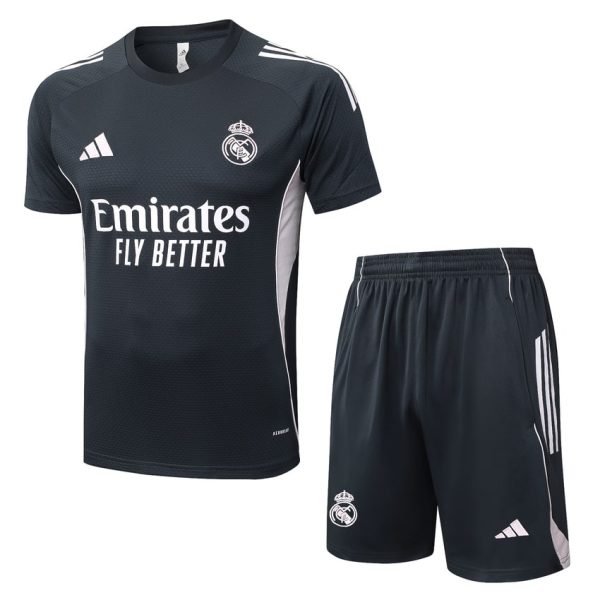 Ensemble Maillot Short Real Madrid 2025 2026 Noir Clair