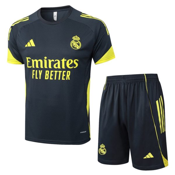 Ensemble Maillot Short Real Madrid 2025 2026 Noir Fonc??
