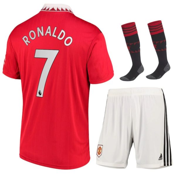 MAILLOT ENFANT MANCHESTER UNITED DOMICILE 22 23 RONALDO