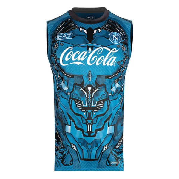 MAILLOT NAPLES 2025 2026 TRAINING BLEU SANS MANCHES