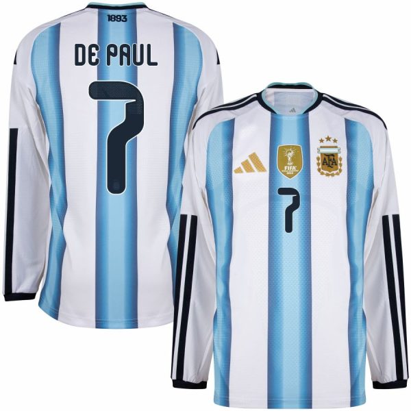 Maillot Argentine Domicile 2026 2027 De Paul Manches Longues