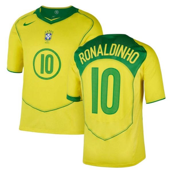 Maillot Bresil 2004 Ronaldinho Restock Total 90