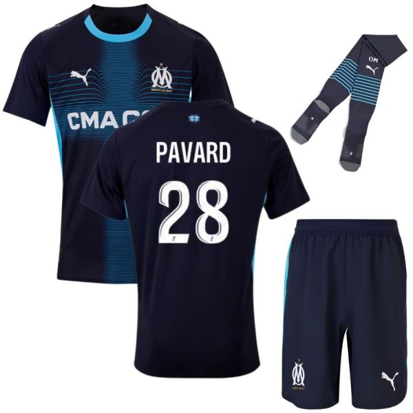 Maillot Kit Enfant OM Exterieur 2025 2026 Pavard