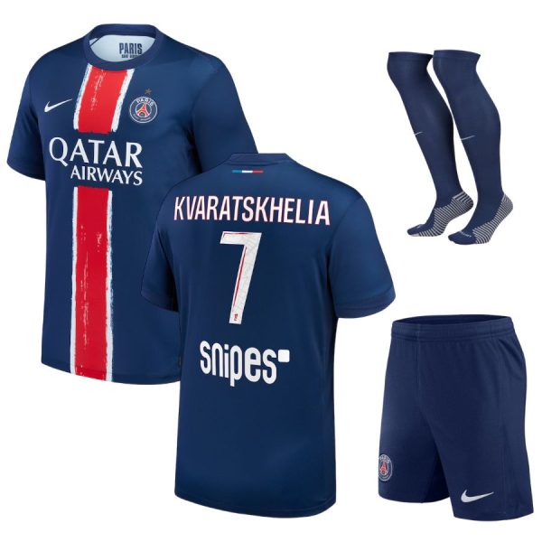 Maillot Kit Enfant PSG Domicile 2024 2025 Kvaratskhelia 1 Etoile