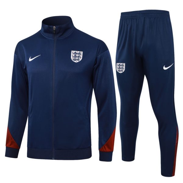 Survetement Angleterre Veste 2024 2025 Bleu Fonc??