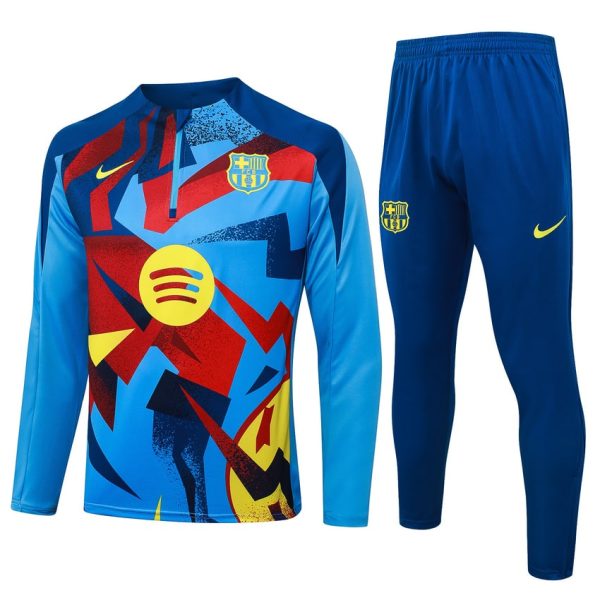 Survetement Barca Training 2025 2026 Bleu Motif
