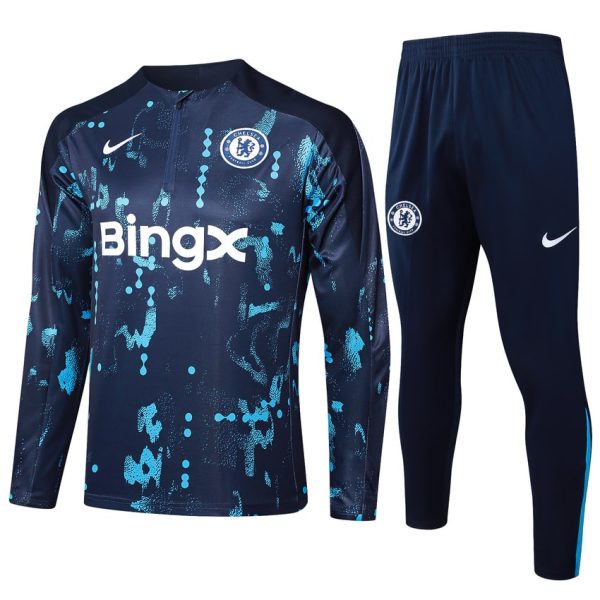 Survetement Chelsea Training 2024 2025 Bleu Motif