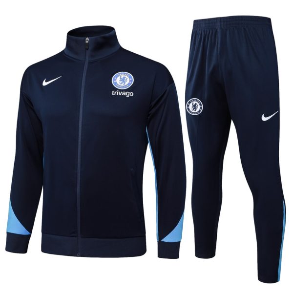 Survetement Chelsea Veste 2024 2025 Bleu Fonc??