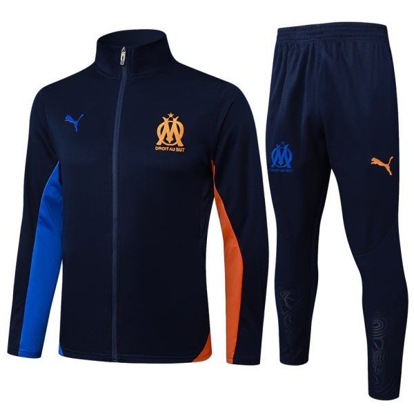 Survetement OM Veste 2024 2025 Bleu Fonc??
