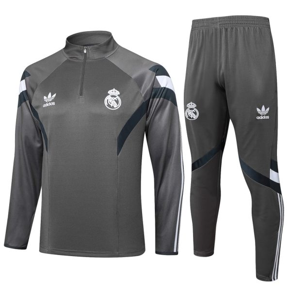 Survetement Real Madrid Training 2024 2025 Gris Fonc??